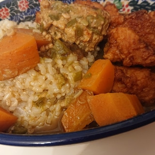 圧力鍋で作る⭐鶏肉団子とオクラのカレー